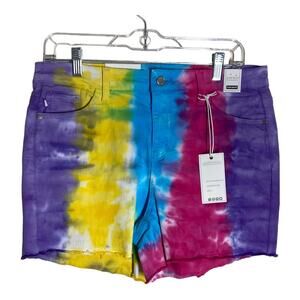 Judy Blue Snow Cone Tie Dye Cut Off High Waist Short